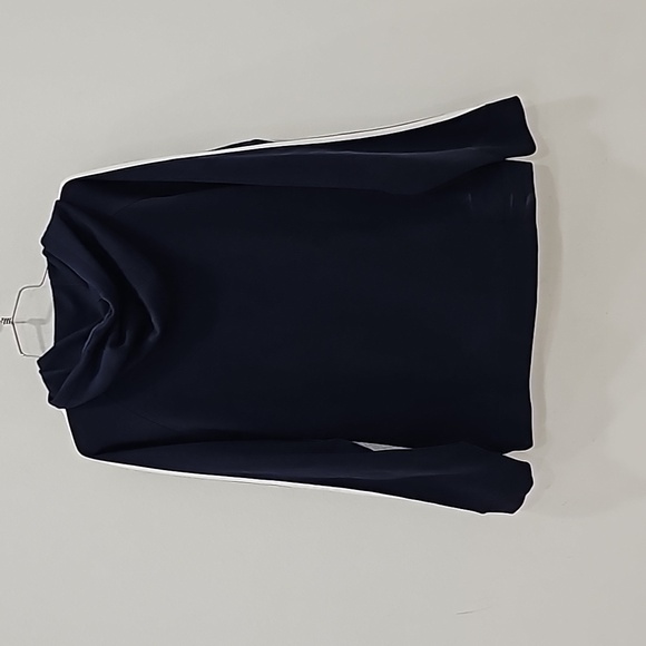 Adidas Pullover Mens Sweater Navy Blue Hoodie Sweatshirt Size L - Picture 7 of 10